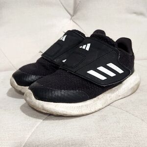 Little boys Adidas black sneakers size 10